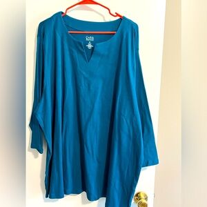 Croft & Barrow 3/4 sleeve blue/green tee